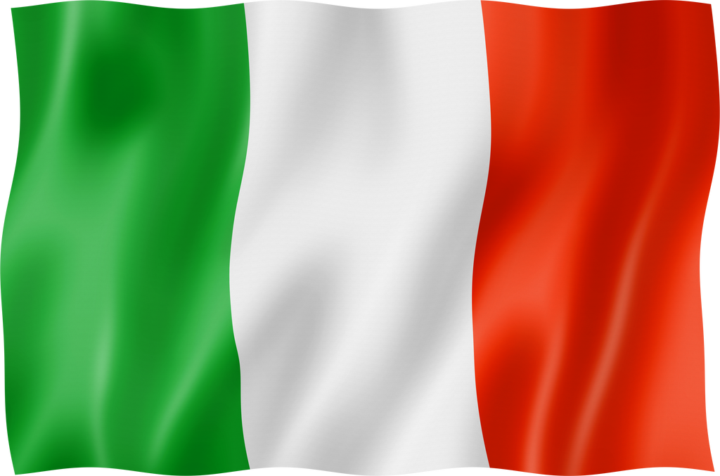 Italian flag isolated on white